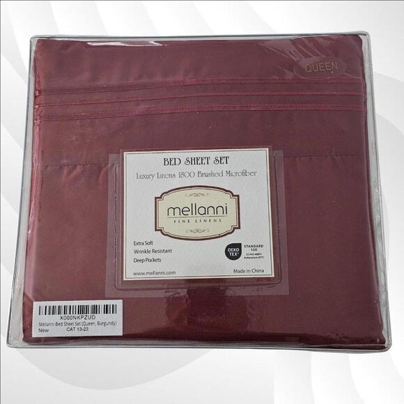 Mellanni Queen 4-Piece Sheet Set | Luxury Soft Cooling Bedding - Brick Red - Picture 2 of 4